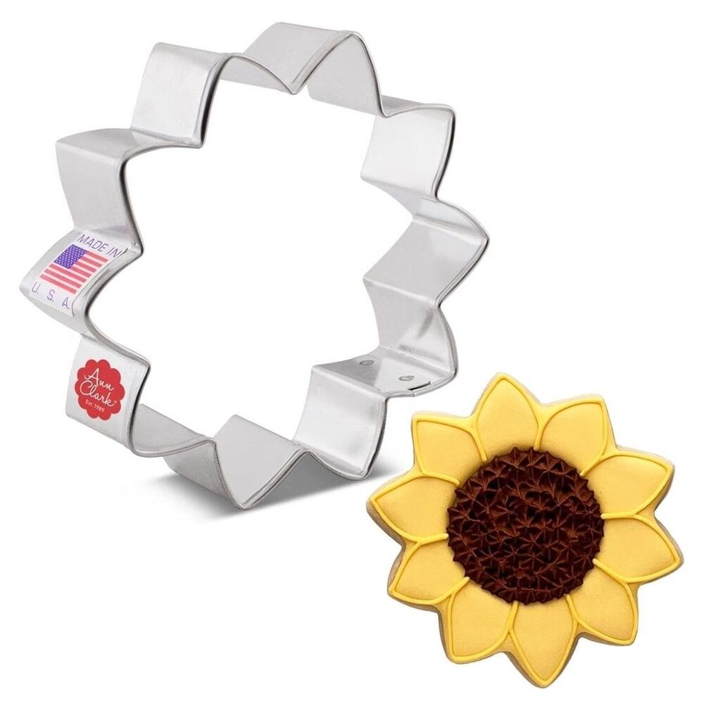 Ann Clark Sunflower Cookie Cutter, 3-1/4” Made in Usa Kitchen Tool Baking NWT